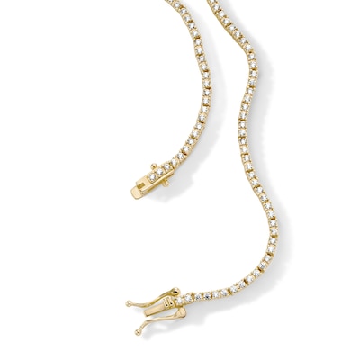 14K Gold Plated 1.5mm CZ Tennis Necklace - 18"