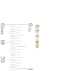 Thumbnail Image 2 of 14K Gold Plated CZ Three-Stone Baguette Textured Huggie Hoops