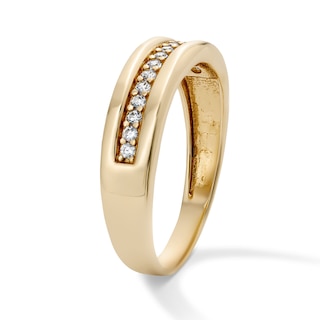 14K Gold Plated Channel-Set CZ Band