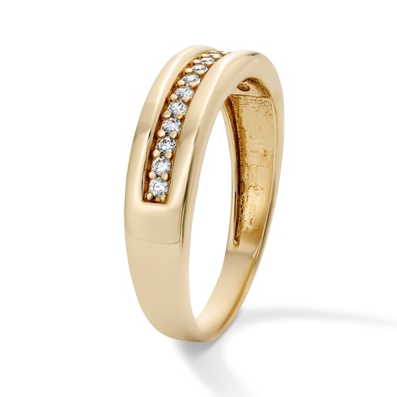 14K Gold Plated Channel-Set CZ Band
