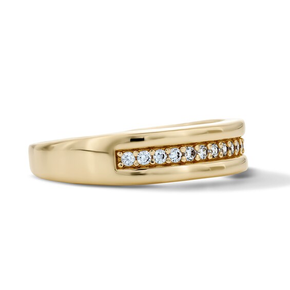 14K Gold Plated Channel-Set CZ Band