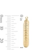 Thumbnail Image 2 of 14K Gold Plated Hollow Ribbed Hoops