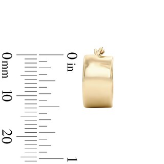 14K Gold Plated Polished Edge Hoops
