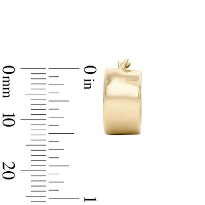 14K Gold Plated Polished Edge Hoops