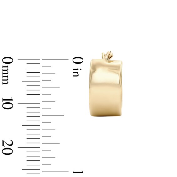 14K Gold Plated Polished Edge Hoops