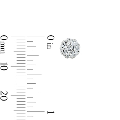 14K Gold Plated 6mm White Crystal Ball Studs