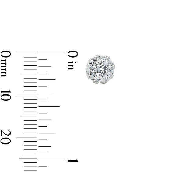 14K Gold Plated 6mm White Crystal Ball Studs