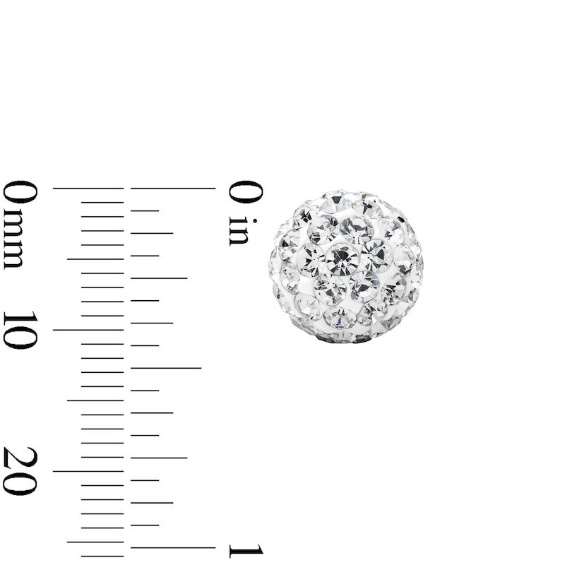 14K Gold Plated White Crystal 8mm Ball Studs