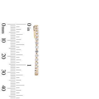 14K Gold Plated 30mm CZ In and Out Hoops