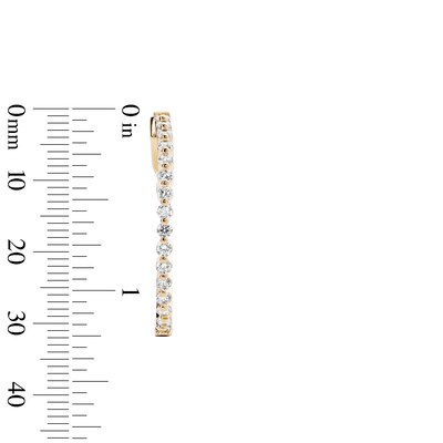 14K Gold Plated 30mm CZ In and Out Hoops