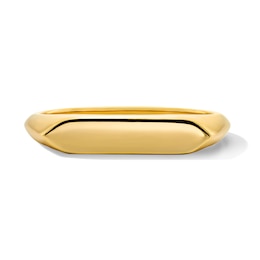 18K Gold Plated Flat Hex Signet Fashion Ring