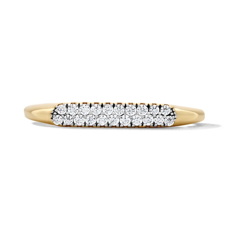 18K Gold Plated 1/8 CT. T.W. Lab-Grown Diamond Stackable Ring