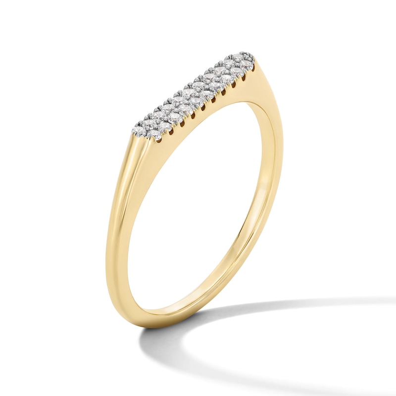 18K Gold Plated 1/8 CT. T.W. Lab-Grown Diamond Stackable Ring