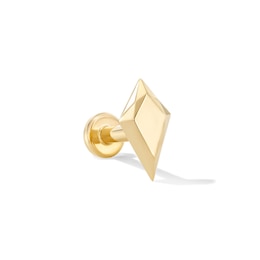 14K Solid Gold Kite-Shaped Single Stud