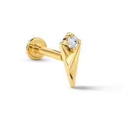14K Solid Gold Lab-Grown Diamond Accent Kite-Shaped Single Stud