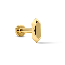 14K Solid Gold Faceted Single Stud