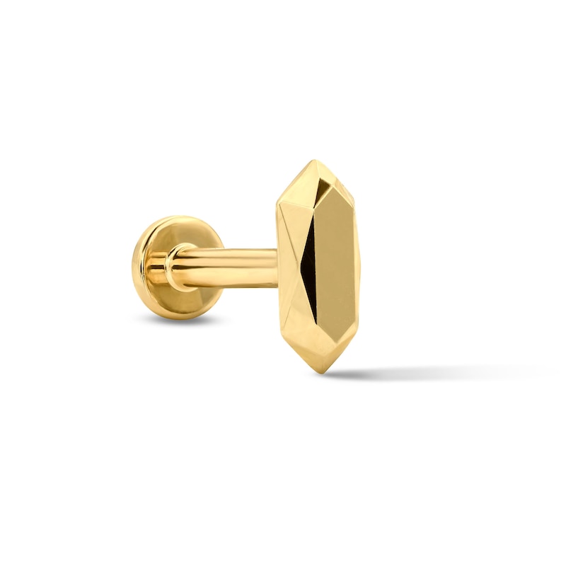 14K Solid Gold Faceted Single Stud