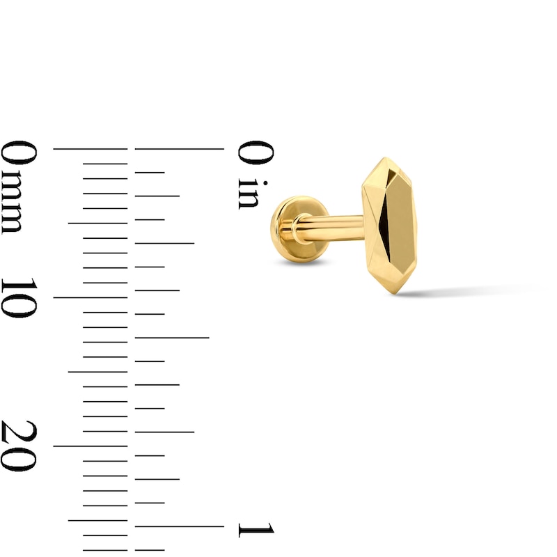 14K Solid Gold Faceted Single Stud