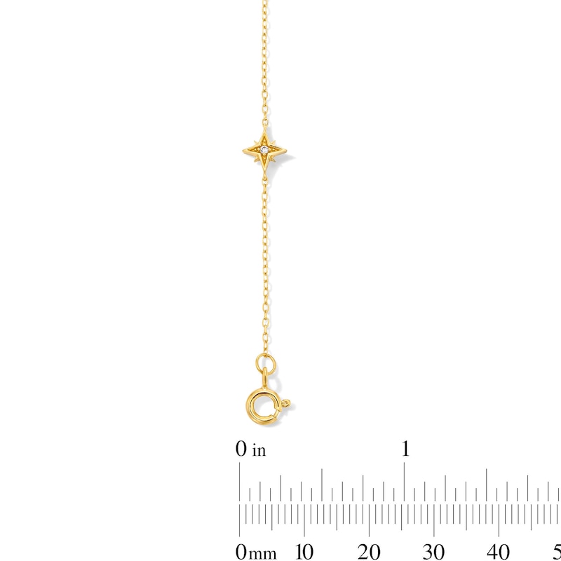 14K Gold Plated Lab-Grown Diamond Accent Starburst Station Bracelet - 7.25″