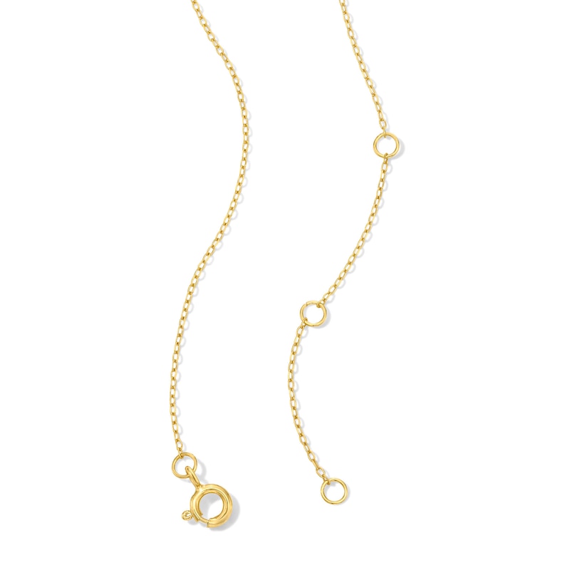 14K Gold Plated Lab-Grown Diamond Accent Flower Station Necklace - 17" + 1"
