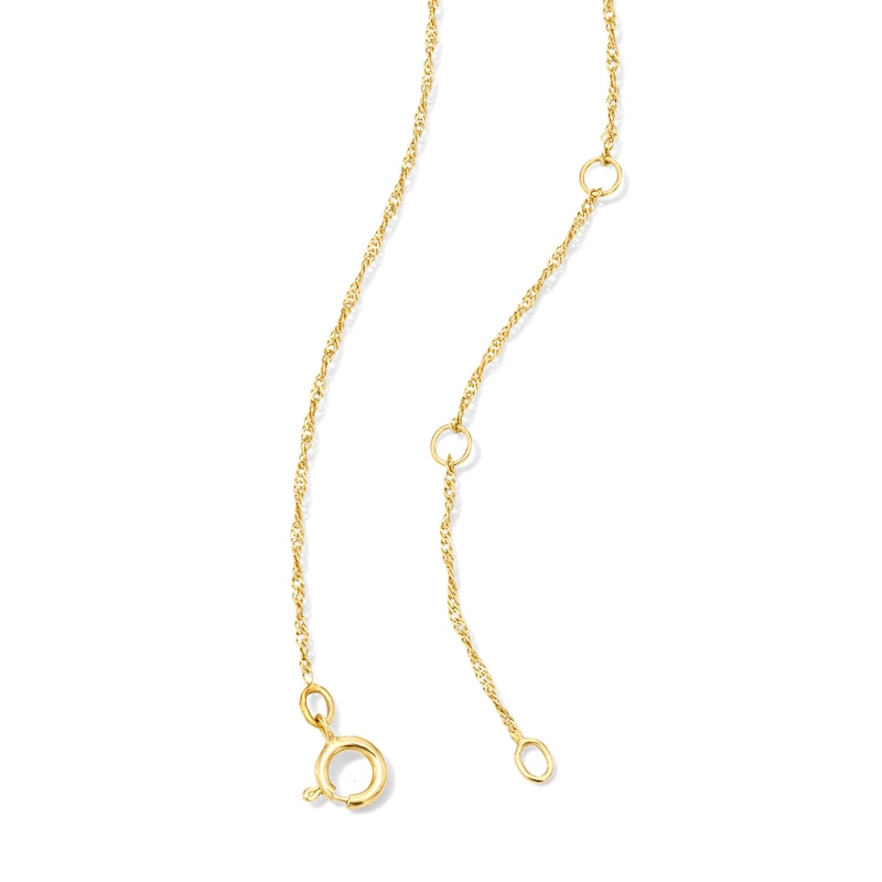14K Gold Plated Lab-Grown Diamond-Accent Teardrop Dangle Station Necklace - 16" + 2"