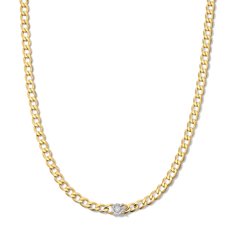 14K Gold Plated Lab-Grown Diamond-Accent Solitaire Necklace - 16" + 2"