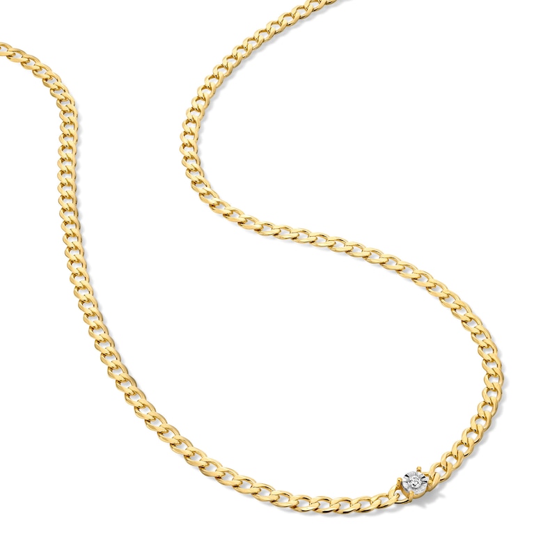 14K Gold Plated Lab-Grown Diamond-Accent Solitaire Necklace - 16" + 2"