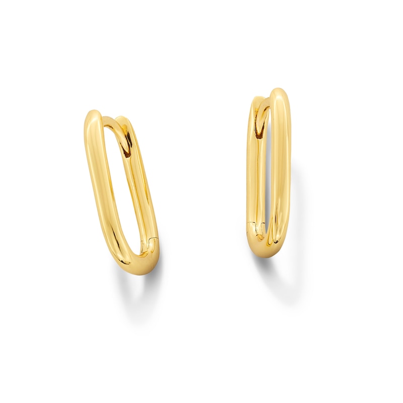 18K Gold Plated 14.0mm Oval Hoops