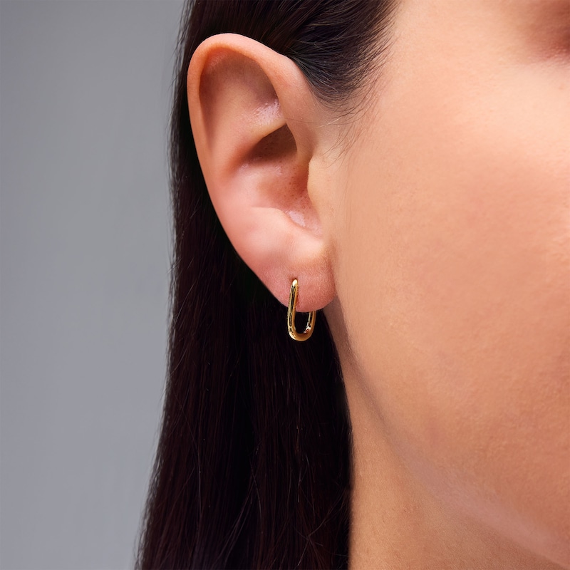 18K Gold Plated 14.0mm Oval Hoops