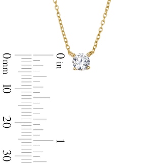 14K Gold Plated CZ Round Solitaire Studs and Necklace Set