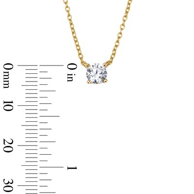 14K Gold Plated CZ Round Solitaire Studs and Necklace Set