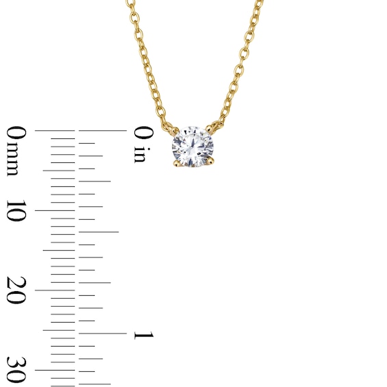 14K Gold Plated CZ Round Solitaire Studs and Necklace Set