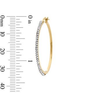 14K Gold Plated 30MM Hollow Crystal Hoops