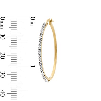 14K Gold Plated 30MM Hollow Crystal Hoops
