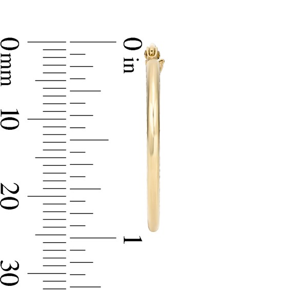 14K Gold Plated 22mm Diamond-Cut Textured Flat Hoops