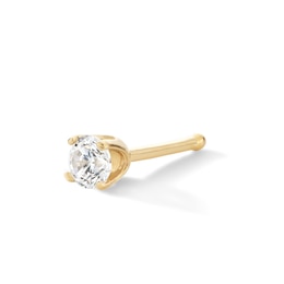 10K Semi-Solid Gold 1/10 CT. T.W. Lab-Grown Diamond Nose Stud - 22G 1/4"