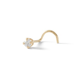10K Semi-Solid Gold 1/20 CT. T.W. Lab-Grown Diamond Screw Nose Stud - 22G 3/8"