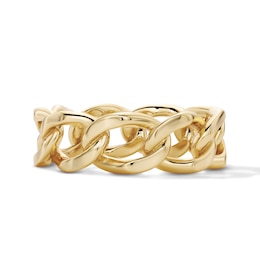 14K Gold Plated Curb Chain-Link Band - Size 10.5