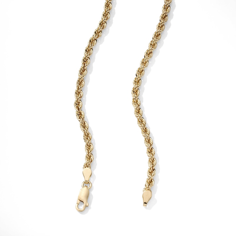 14K Gold Plated 4mm Rope Chain Bracelet - 7.5"