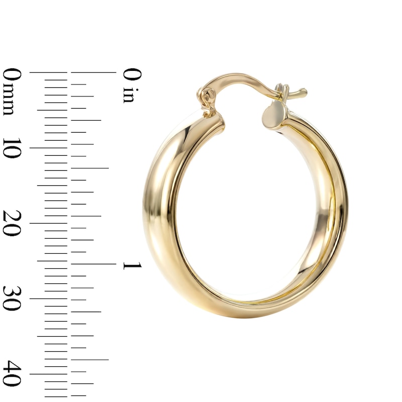 24K Gold Plated 25mm Square Hoops