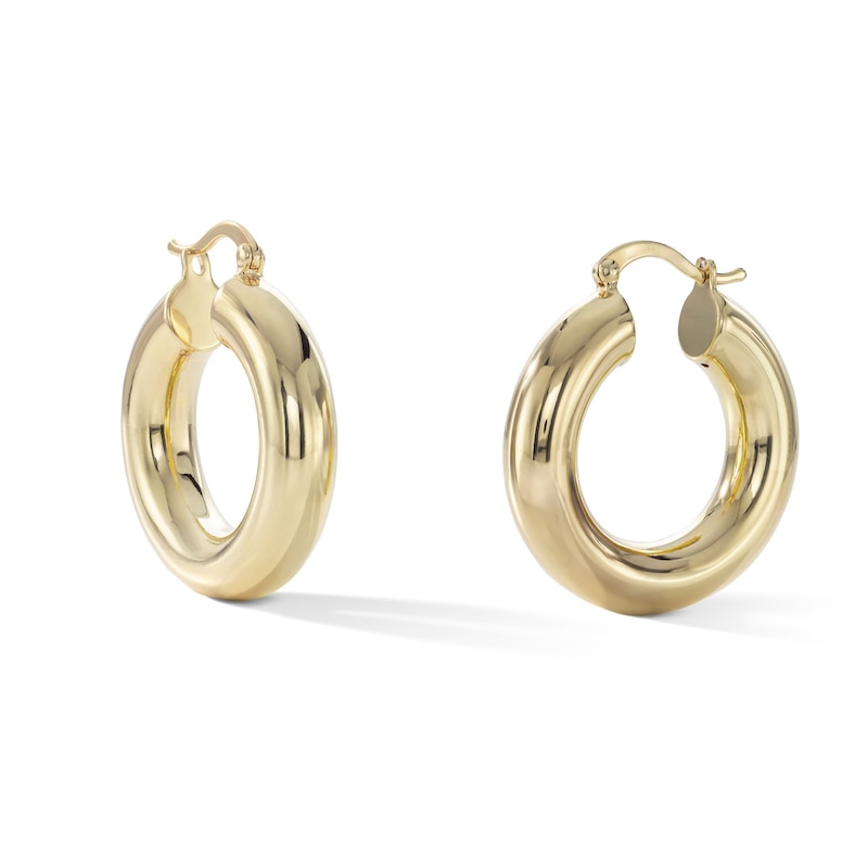 24K Gold Plated 27mm Tube Hoops