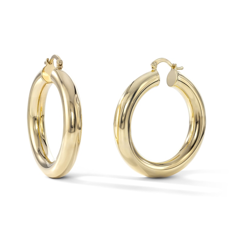 24K Gold Plated 37mm Tube Hoops