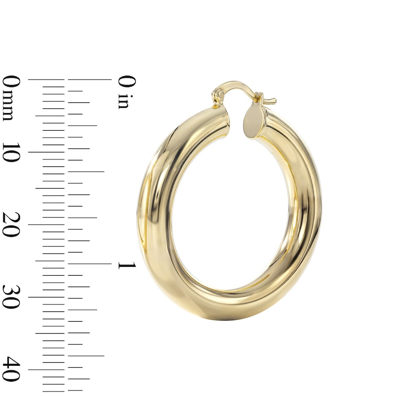 24K Gold Plated 37mm Tube Hoops