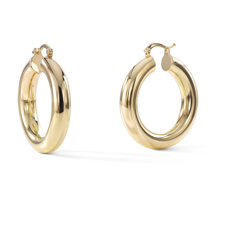 24K Gold Plated 32mm Tube Hoops