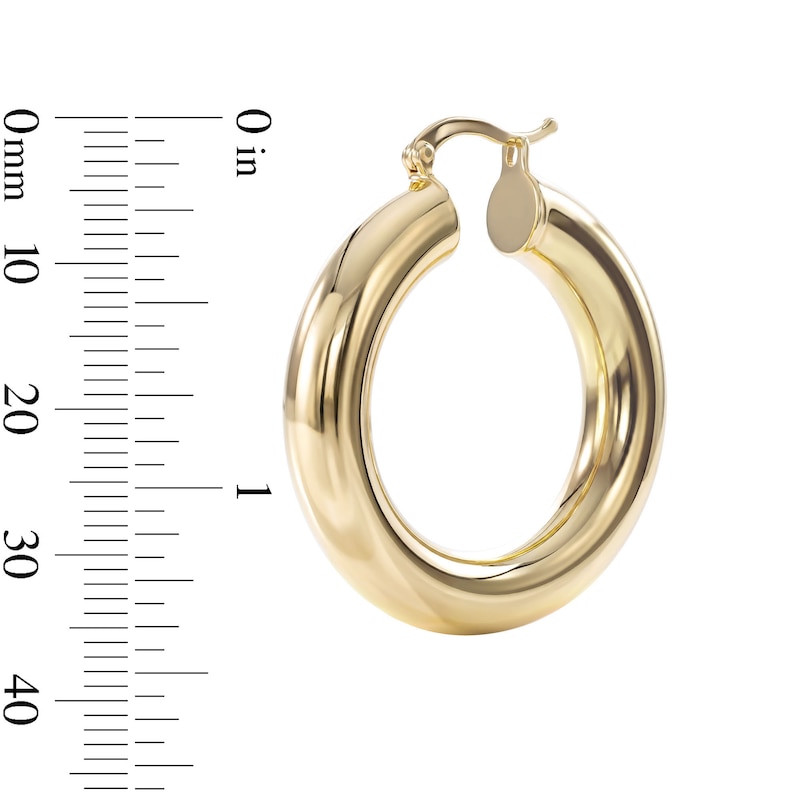 24K Gold Plated 32mm Tube Hoops