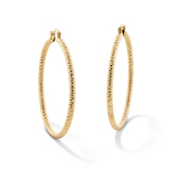 24K Gold Plated 50mm Diamond-Cut Hoops