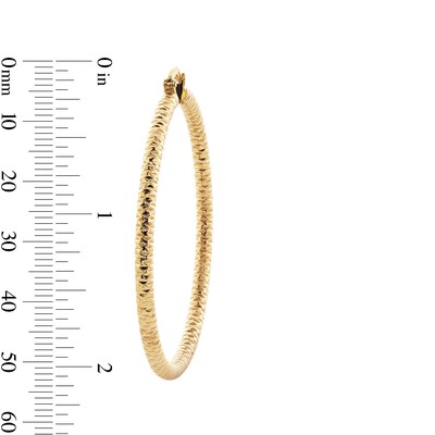24K Gold Plated 50mm Diamond-Cut Hoops