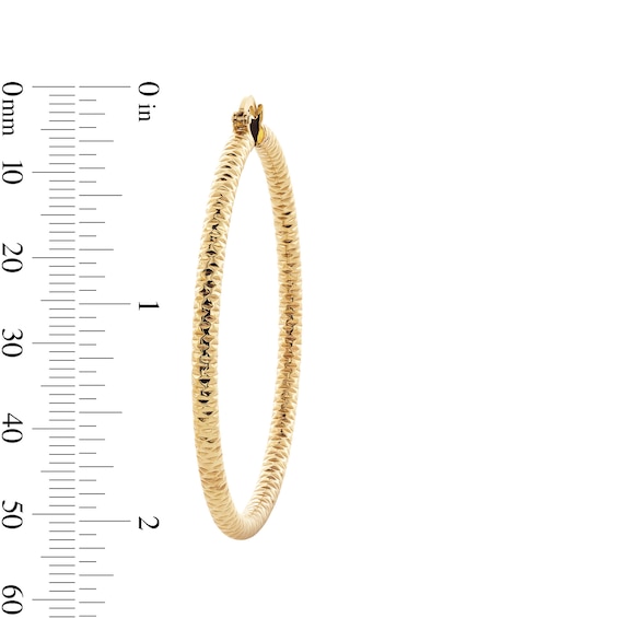 24K Gold Plated 50mm Diamond-Cut Hoops