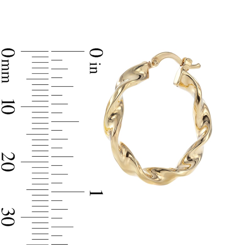 24K Gold Plated 28mm Twist Hoops