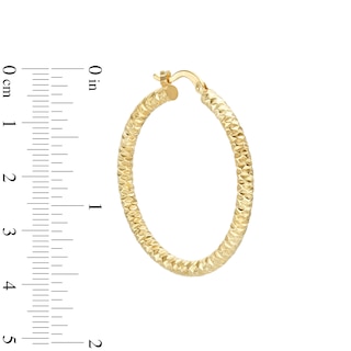 24K Gold Plated Hoop 35mm Diamond-Cut Hoops